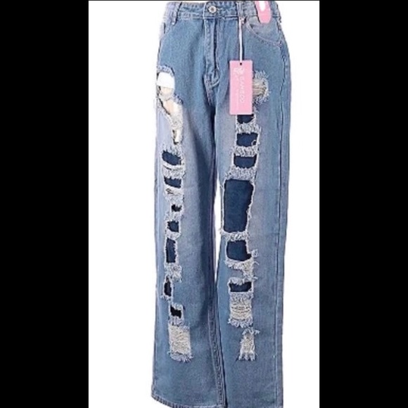 Bamboo Original Denim Distressed Detailed Jeans - New with tags #5 - Picture 1 of 4